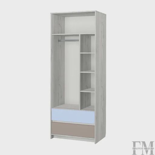 Двухстворчатый шкаф «Зефир 2», голубой